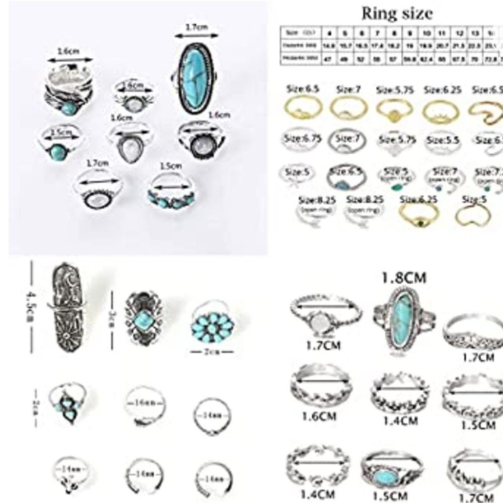45 Boho Chic Stackable Knuckle Rings NWT - Picture 2 of 6